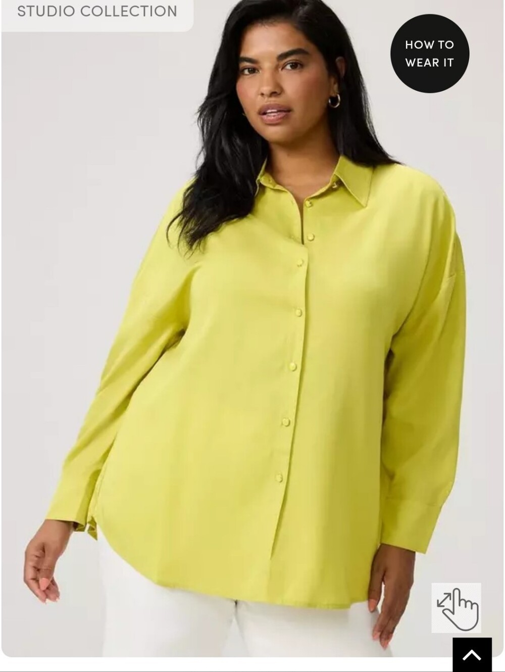 NWOT Torrid Lime Button-Down Relaxed Collar Shirt